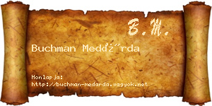 Buchman Medárda névjegykártya